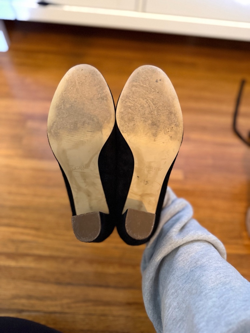 J. Crew Black Suede Rounded-Toe Pumps - Picture 3 of 3